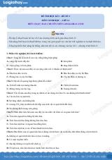 10 đề thi học kì 1 Sinh 11 có đáp án và lời giải chi tiết